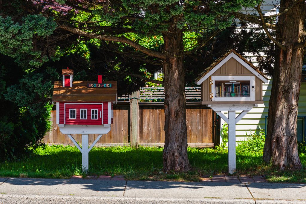 Pop-up libraries for adults and children.